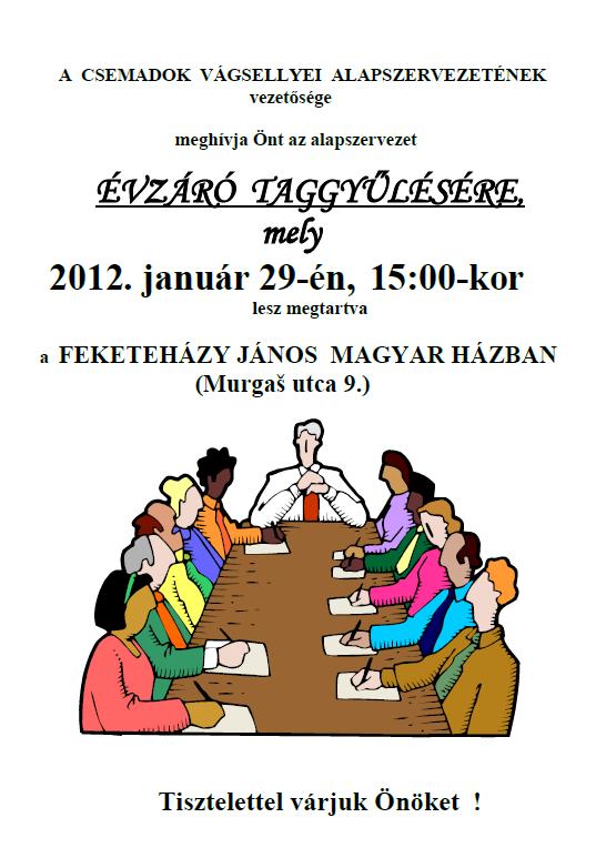 ÉVZÁRÓ TAGGYŰLÉS 2011