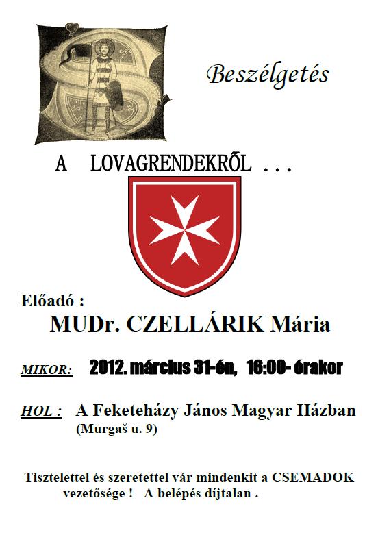 A LOVAGRENDEKRŐL ...