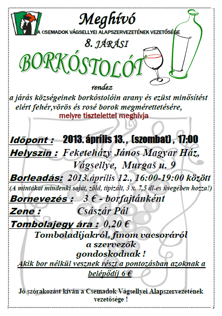 8. járási borkóstoló