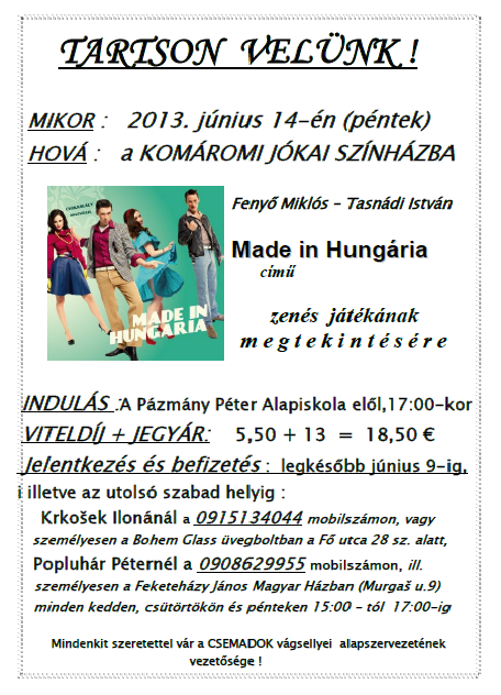 Made in Hungária a Komáromi Jókai Színházban
