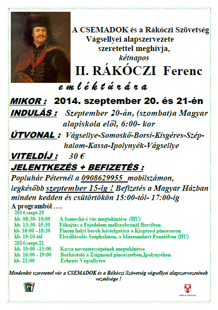 II. RÁKÓCZI FERENC e m l é k t ú r a