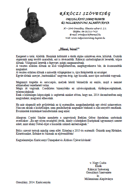 Karácsonyi üdvözlet