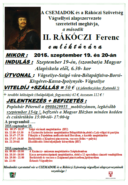 II. RÁKÓCZI Ferenc e m l é k t ú r á r a