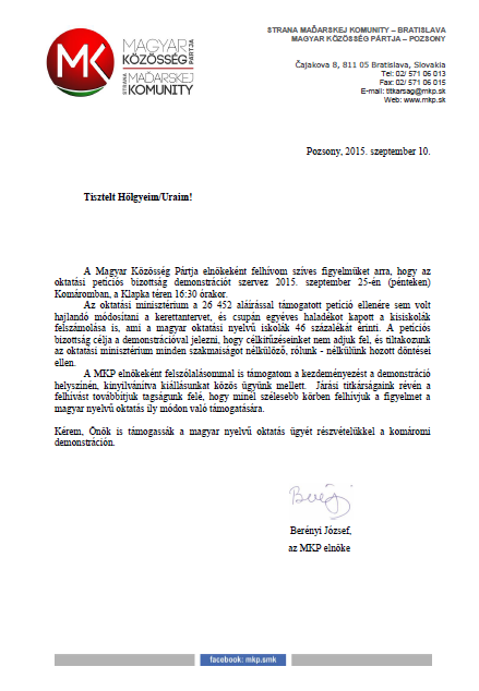 Tiltakozó naggyűlés - Komárom - szept. 25