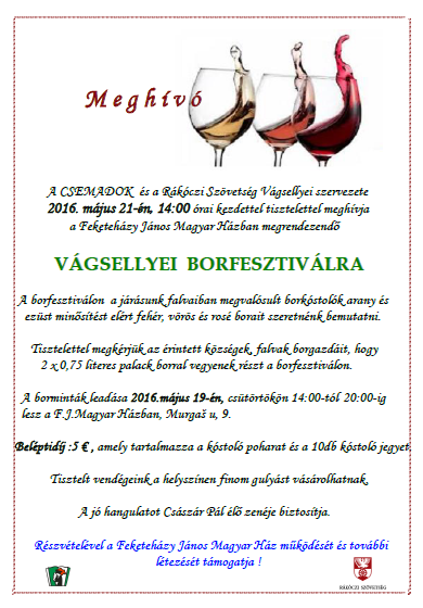 VÁGSELLYEI BORFESZTIVÁL 2016