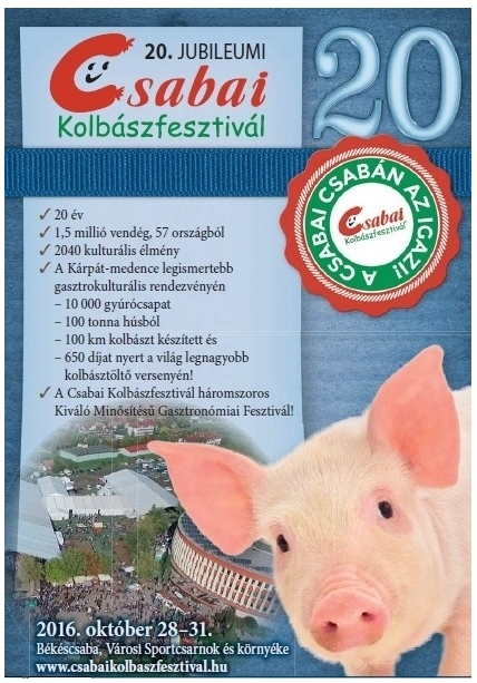 20. Békéscsabai kolbászfesztivál gyulai wellnessel