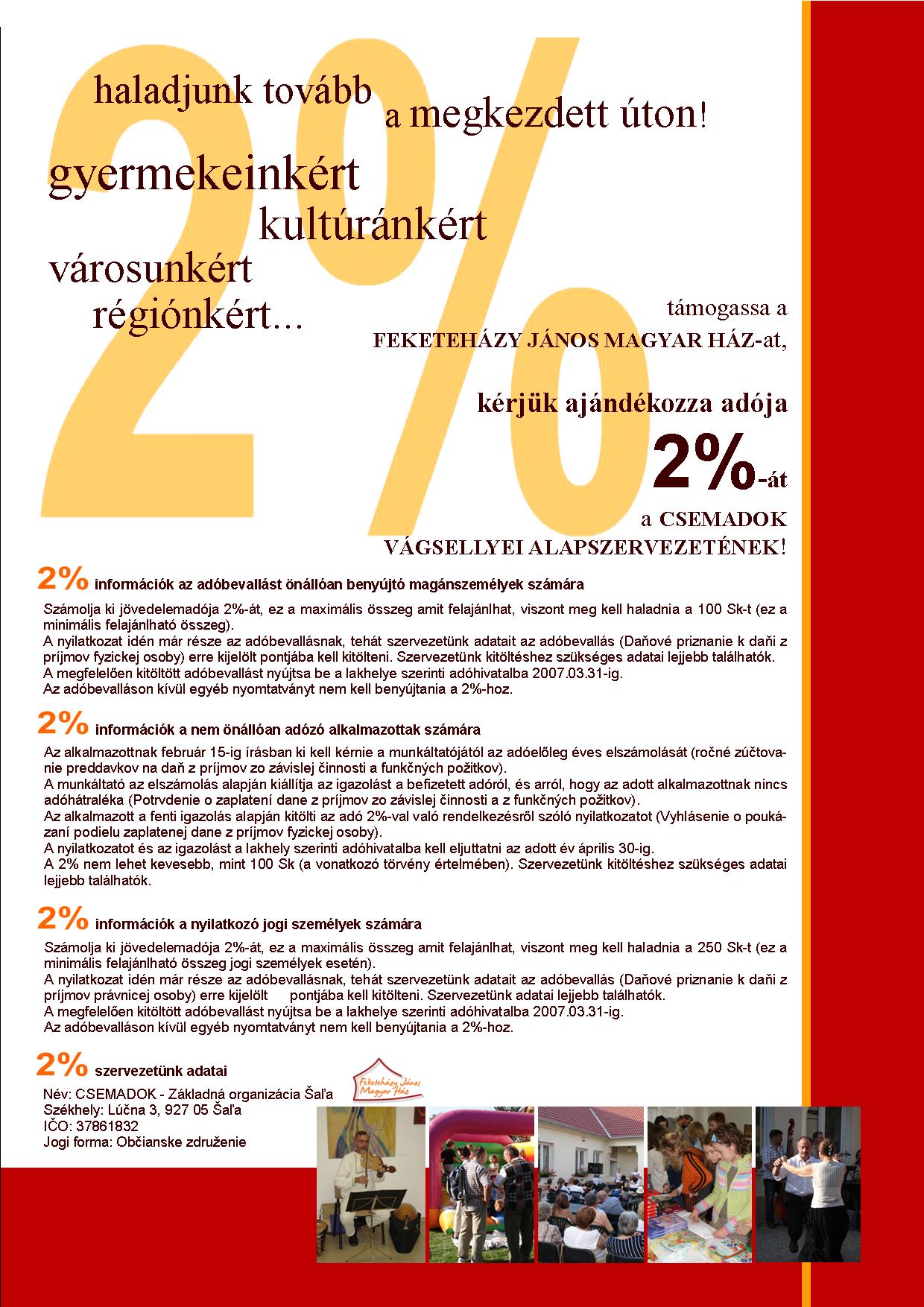 Ajándékozza adója 2%-át!