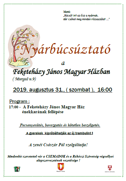 „Búcsút int az ősz a nyárnak ..."