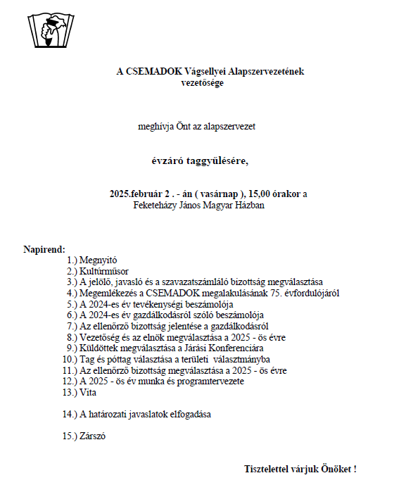 CSEMADOK évzáró 2024