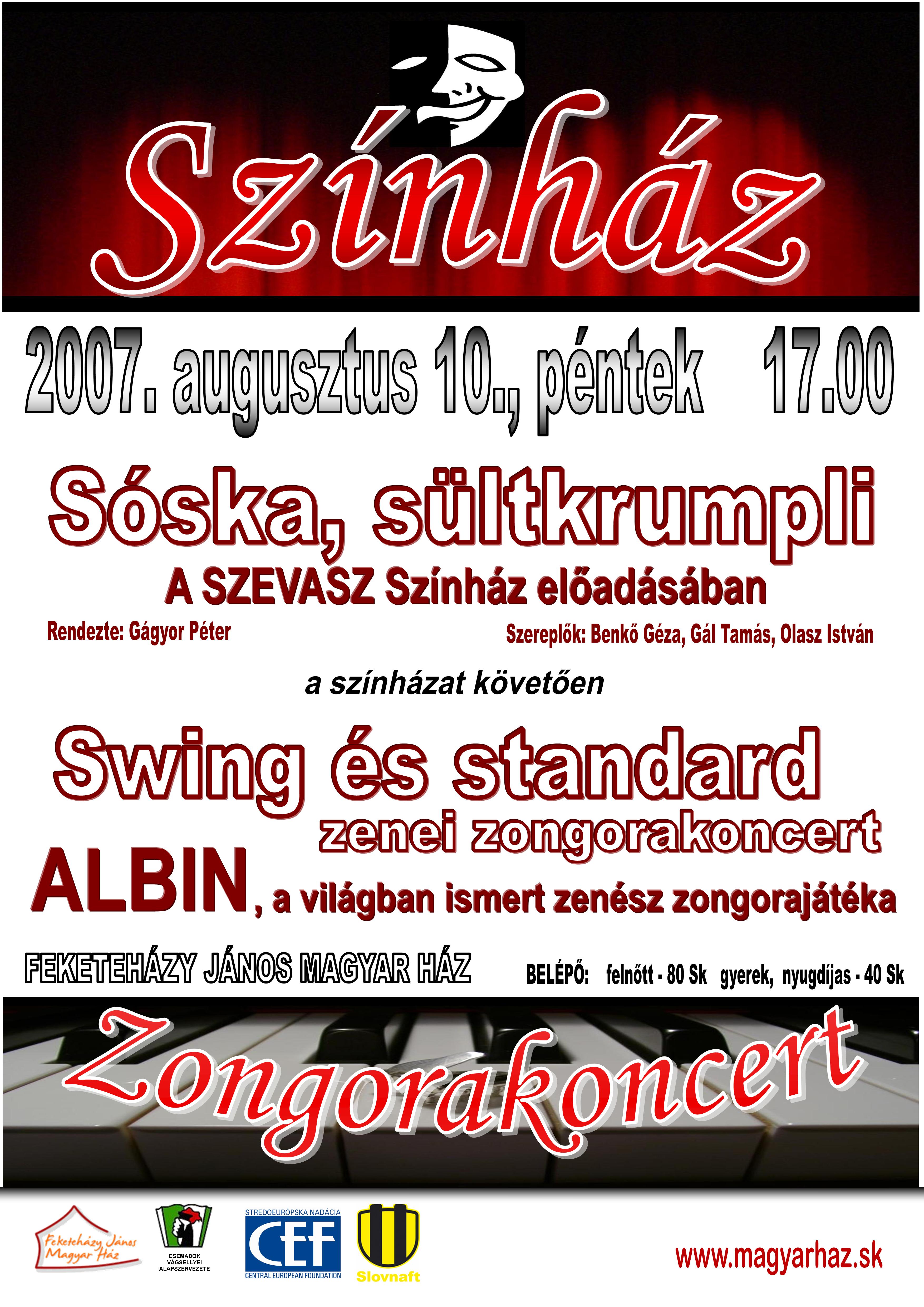 Színház és zongorakoncert